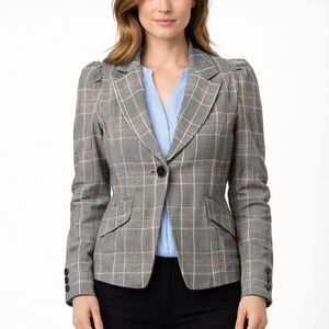 Autres Filles ($100) Plaid Blazer Women’s One Button Academia Preppy Jacket